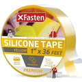 XFasten Self Fusing Silicone Tape Waterproof – 1" x 36 Feet Yellow, Self Amalgamating Tape, Silicone Rubber for Plumbing, Sealing Pipes, Hose Repair, Outdoor Coax and Electrical Cables – Weatherproof