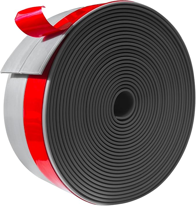 Silicone Weather Stripping, Door Draft Stopper Window Seal Strip for Gaps of Door & Windows, Garage Door Under Bottom, Sealing Tape Shower Doors Sweep (Gray, 3 inch x 20 Ft.)