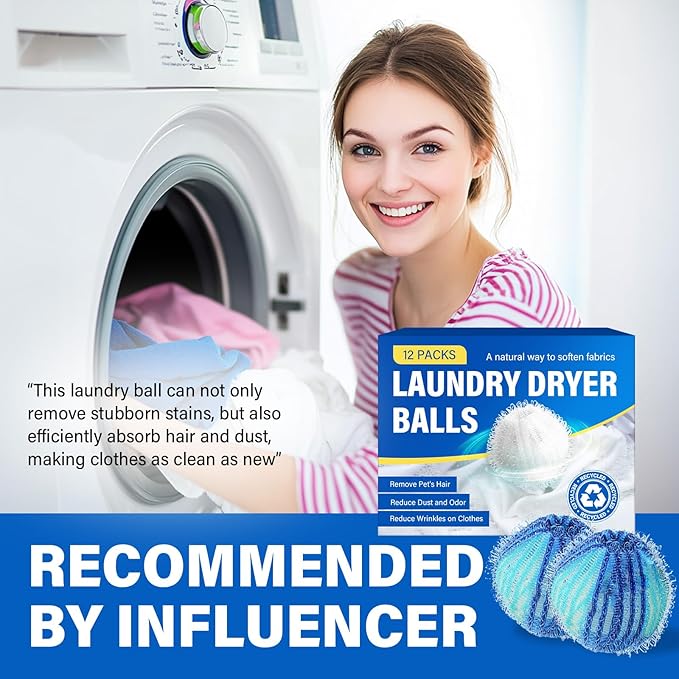 Pet Hair Remover for Laundry, Reusable Lint Traps for Washing Machine Hose, Effective Washing Balls for Pet Fur Remover 12Pcs