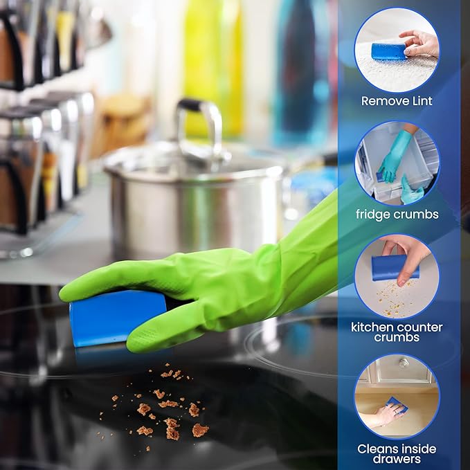 Multi-Purpose, Reusable and Eco-Friendly Hand-Held Cleaner for Hard-to-Reach Areas in Your Home and Car - Removes Debris, Pet Hair, Crumbs and More - 5 Pack