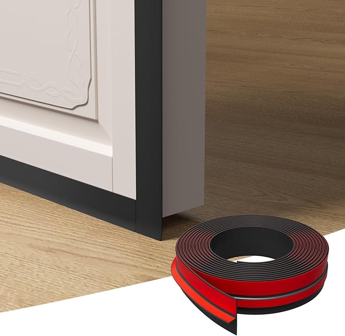 T-Shaped Door Draft Stopper, 1.97 in x 40 Ft Silicone Seal Strip for Windows Gaps, Weather Stripping Seal Strip Shower Sweep, Black
