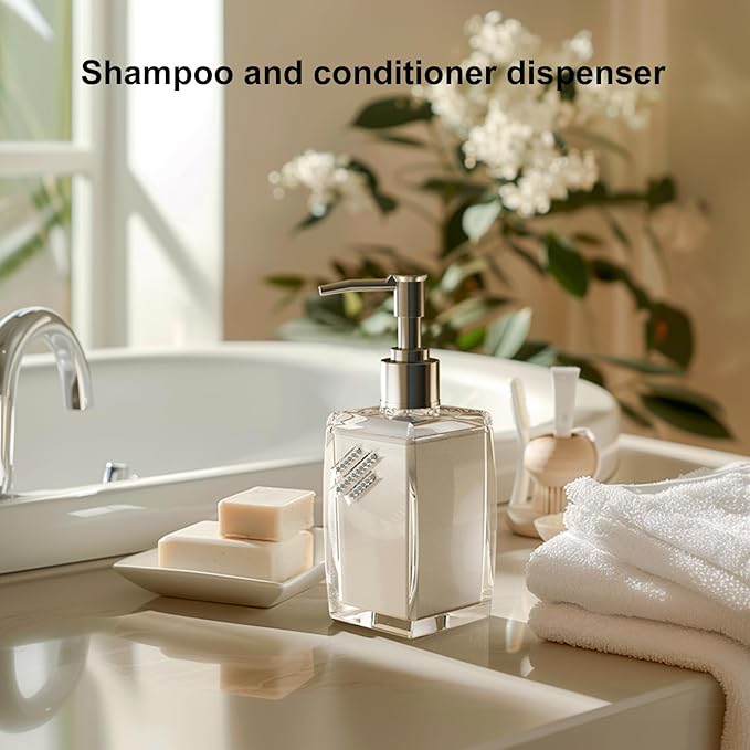 Blue Soap Dispenser with Refillable Plastic Pump for Bathroom Sink or Kitchen Counter, Ideal for Hand Soap, Liquid Soap, Dish Soap, or Lotion Use