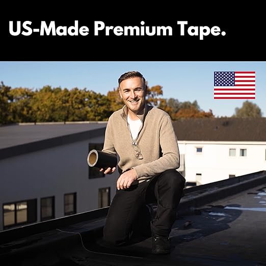 HSS Sealant Tape with MicroSealant - Waterproof Commercial Roofing Tape for Roof and RV Repair - UV- & Weatherproof - Black - 2 inch x 25 feet