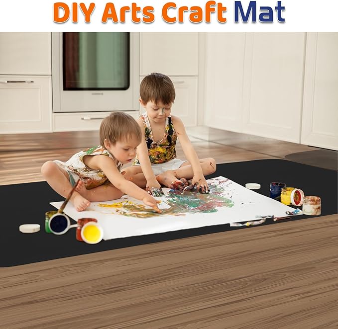 Warome Silicone Mat,78.7”x 23.6” Heat Resistant Mats for Countertop,Extra Large Countertop Protector Mat, Multi-functional Cuttable Kitchen Counter Mat, Silicone Mats for Kitchen Counter/Crafts -Black