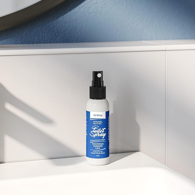 AirWisp Toilet Spray - Magnolia Jasmine and Lily - Pre Poop Spray Odor Eliminator - 2 oz. Bottle - Up To 100 Uses Per Bottle - Bathroom Accessories - Made in the USA