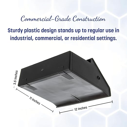 SPARTA Plastic Dust Pan, Upright Pan With 2 Piece Handle For Cleaning, 11 X 12 X 3.5 Inches, Black