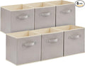 Lifewit Collapsible Fabric Storage Cubes Bins Set 11 Inch, Foldable Cubby Organizers Boxes, 6 Pack Organizing Baskets for Shelf, Closet, Utility Room, Storage Room, 18L Light Gray