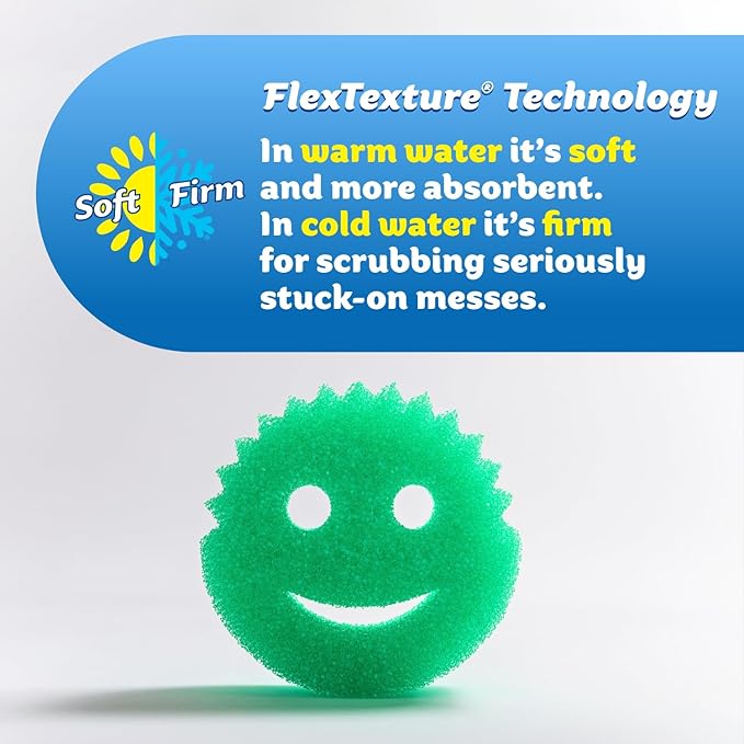 Scrub Daddy Scratch-Free Multipurpose Kitchen Sponges - Bulk Dish Sponges for Kitchen, Bathroom, Household Cleaning & More - Made with BPA-Free Polymer Foam (7 Count)
