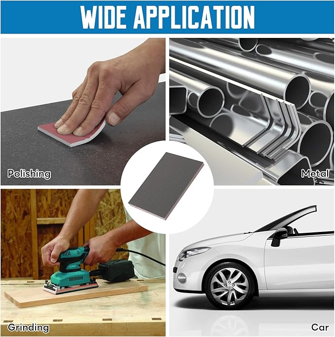 20 Pack 800 Grit Sanding Sponge, 3 x 4 Inch Soft Foam Sanding Block Wet Dry Sanding Pads, Washable Sandpaper Sponge Drywall Sand Block for Wood, Metal, Furniture Polishing (800 Grit)