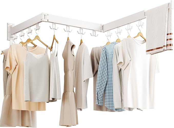 Clothes Drying Rack Wall Mounted,Drying Rack Clothing Wall Mount,Laundry Drying Rack,Collapsible Dying Racks for Laundry