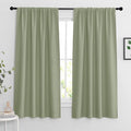 RYB HOME Sage Green 63 inch Curtains for Living Room, Blackout Window Drapes Light Blocking and Noise Reducing Panels for Boys Bedroom Nursery, W 42 x L 63 inchs, Set of 2, Sage Green