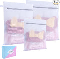 Mesh Laundry Bags, Mesh Wash Bags Durable Mesh Structure with Strong Zipper Suitable for Underwear, Delicate Clothes, Pants, Shoes, Socks Washing (Honey mesh, M+L+X-L(16*20in+20*24in+24*24in))