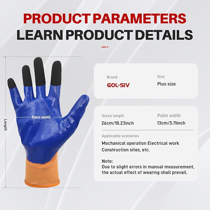 400V Electrical Glove For Men XL - Arc Resistant,Flame Retardant,Low Voltage Insulated Gloves,Safety Electrician Gloves,Rubber Non Slip