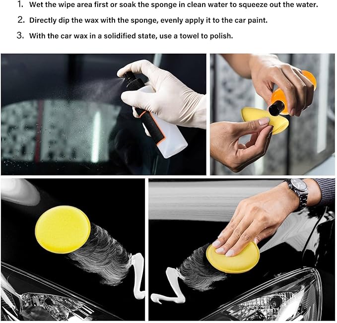 psler Foam Car Wax Applicator Pad Foam Applicator Pads Detailing Round 4 inch Polishing Sponges for Car Wax Applicator Pad 24 Pack-Yellow