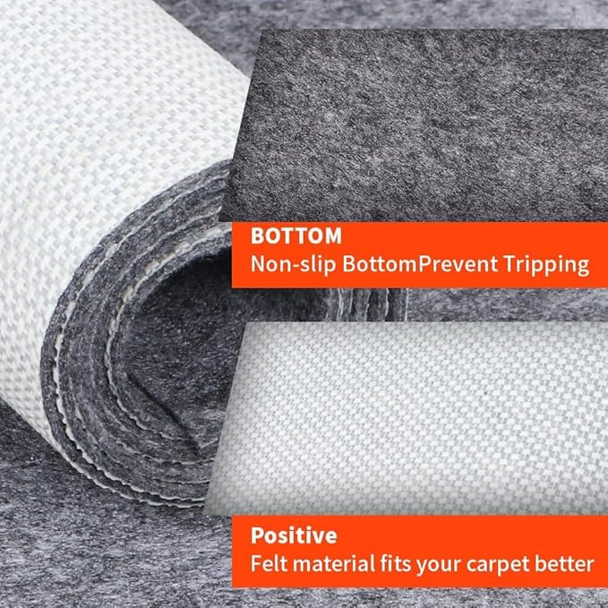 Non-Slip Rug Pads 7 x 9ft, 100% Waterproof Extra Large Area Rugs Non Skid Rug Pad for All Floors and Finishes Durable Hardwood Floor Protective Felt Keeps Rugs in Place, Safe and Secure