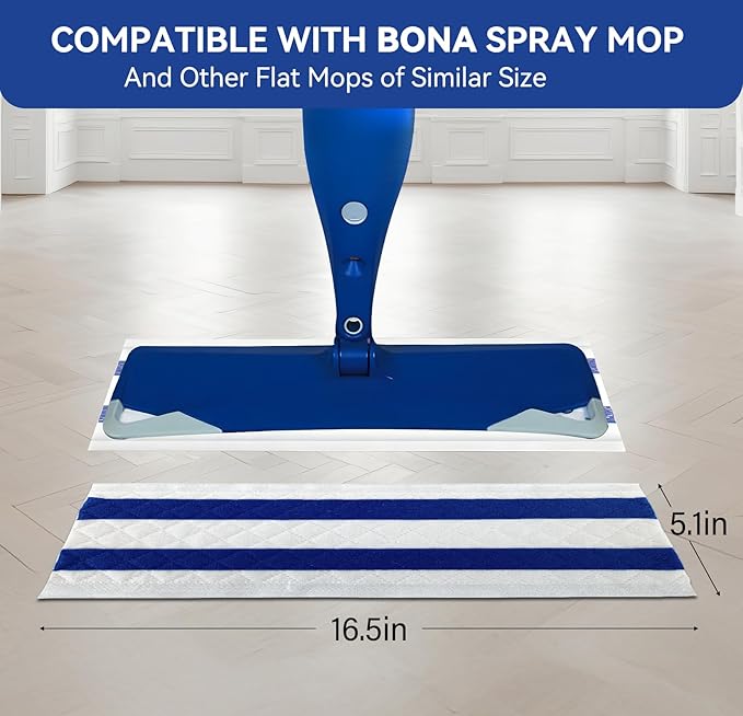 30 Count Ultrathick Microfiber Mop Pads Refills for Bona Hardwood Floor Cleaner & All 15''-17''Hook & Loop System Mop.Disposable Heavy Duty Mopping Pads for Floors Cleaning.