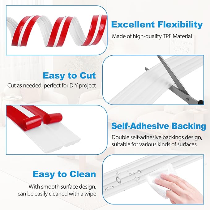 Wall Corner Protector Peel and Stick Corner Trim Molding Flexible Inside & Outside Wall Edge Guard Self Adhesive Moulding Trim for Edge Use, White, 2.3” W x 40’ L