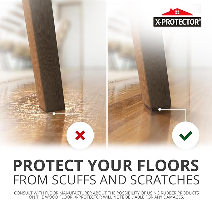Non Slip Furniture Pads 8 pcs 1 1/2" X-Protector - Premium Furniture Grippers! Self-Adhesive Rubber Feet Furniture Feet - Ideal Non Skid Furniture Pad Floor Protectors - Keep Furniture in Place!