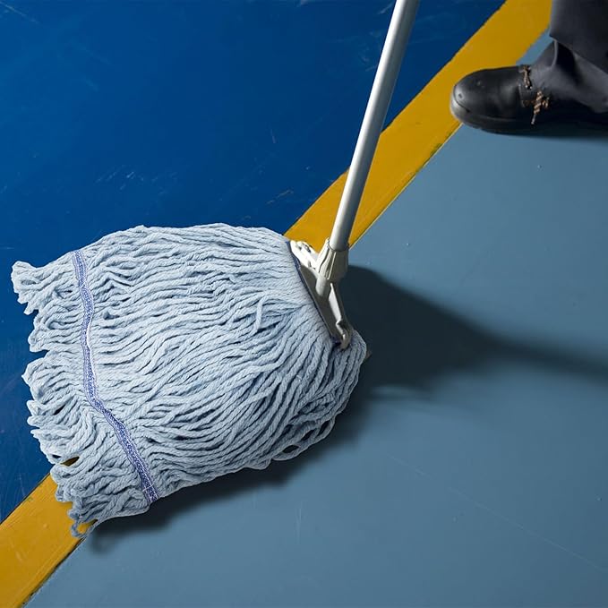 KeFanta 3 Pack Heavy Duty Commercial Mop Head Replacement,Looped End String Cotton Mop Heads,Industrial Wet Mops Refill for Floor Cleaning(Blue)