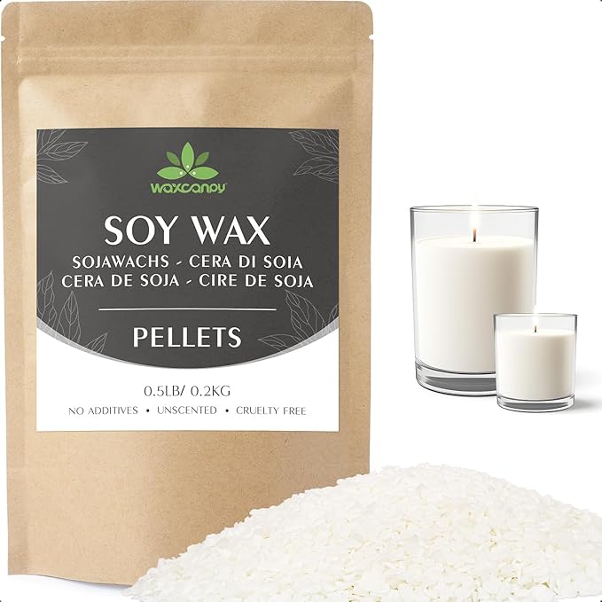 Soy Wax, Waxcanpy Natural Candle Wax, Organic Soy Wax for Candle Making from Farm, No Additives, Harmless and Pure (0.5lb)