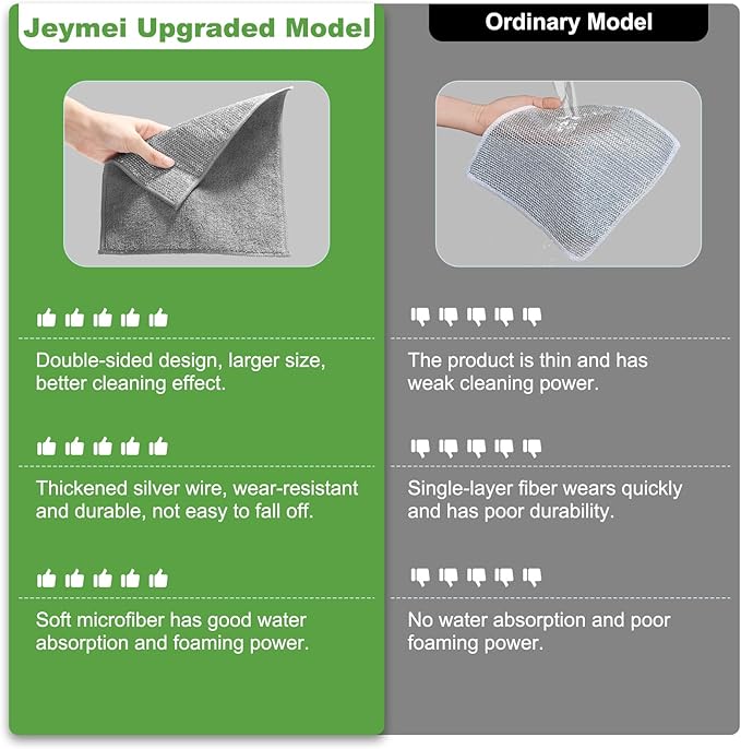 10 Counts Multipurpose Wire Dishwashing Rag,Non Scratch Wire Dishcloth,Microfiber Miracle Cleaning Cloth with Mesh,Dual-Sided Steel Mesh Cloth for Pot,Metal Scrubber for Washing Dishes,Grey
