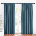 RYB HOME Blue Blackout Curtains for Living Room Thick & Durable Privacy Window Curtains Room Darkening Drapes for Bedroom, W70 x L84 inch, 2 Panels, Slate Blue