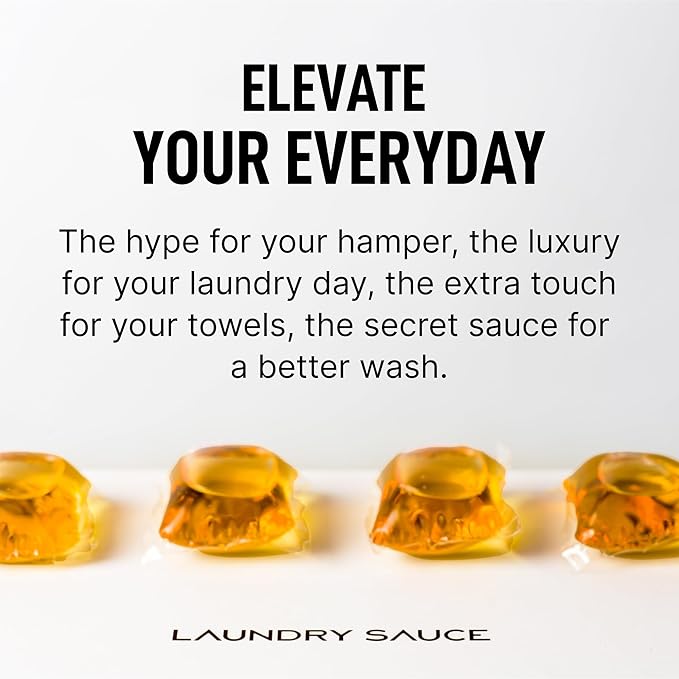 Laundry Sauce - Luxury Scented Laundry Detergent Pods & Scent Booster Bundle (French Saffron) - Natural Essential Oils, Easy-To-Use, Laundry Pods - Cruelty-Free, Paraben-Free, Dye-Free & HE Compatible