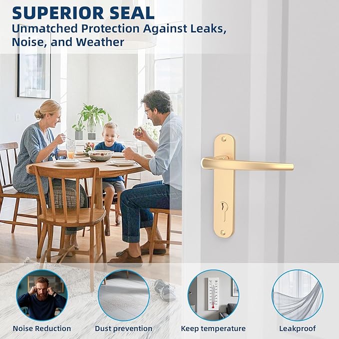 Heavy-Duty 20 ft x 2 in Weather Stripping, Extra Thick 2mm Door Draft Stopper Silicone Seal Strip for House and Glass Shower Doors for Collision and Side Gaps of Door and Windows, Clear