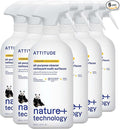 ATTITUDE All Purpose Cleaner Spray, EWG Verified, Vegan, Made with 94% Plant-Based Ingredients, Streak-Free for Kitchen, Bathroom, Glass & More, Citrus Zest Scent, 27.1 Fl Oz (Pack of 6)