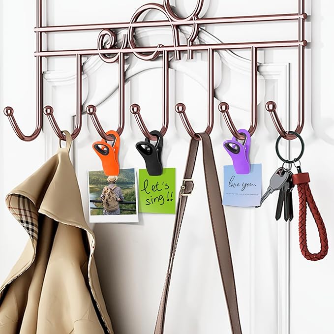 12 Pack Magnetic Chip Clips, Bread Clips Food Bag Clips with Airtight Seal for Chips, Kitchen Clips with Magnet for Fridge, Plastic Assorted Colors Bag Clips for Food Storage, Snack Organization