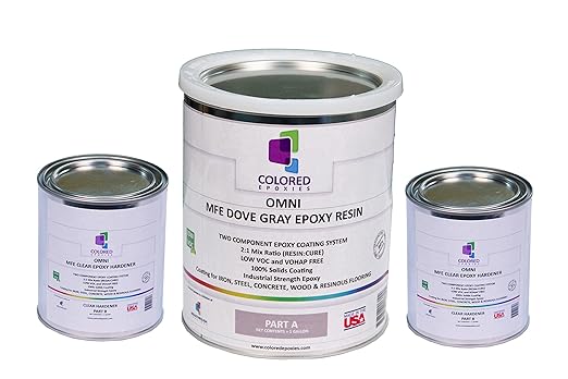 colored epoxies Dove Gray Epoxy Resin for Bar Tops, Table Tops, Wood, Concrete, Epoxy Art & Crafts 1.5 Gallon