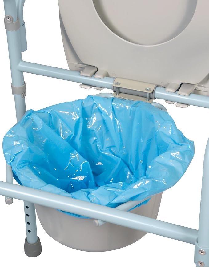 Carex Commode Liners, Toilet Seat Cover, Fits Most Commodes, Toilet Liners and Paper Cover with Absorbent Powder, Disposable and Hygienic, 7 Count (Pack of 6), Travel Essentials for Public Restrooms