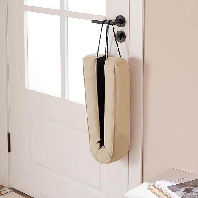 Sunolga 2-Pack 38" Door Draft Stopper Blocks Hot and Cold Air with Removable Washable Cover for Gaps Up to 3", All-Season Seal for Noise, Wind, Door Sweep for Bottom of Door, Home Essentials, Beige