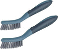 PHYEX 2 Packs Small Brushes for Cleaning, Stiff Bristle Grout Scrub Brushes for Kitchen, Bathroom, and Tile Floors, Ideal for Gaps, Crevices, and Window Tracks