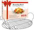 16.5inch Oval Roasting Rack for Oven, Gifts for Mom Men Wife, Stainless Steel Cooling Rack with Handle, Wire Rack for Cooking, Grilling, Drying