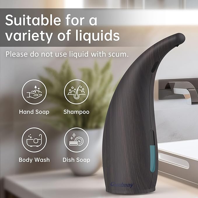 Adjustable Automatic Soap Dispenser Touchless, 4 Adjustable Levels Touchless Sensor Liquid Soap Pump Dispenser，300ml Rechargeable Magnetic Charging Hand Soap Dispenser for Kitchen，Bathroom