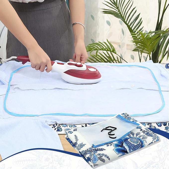 Portable Ironing Mat - 3mm Heat Resistant Padding with 2 Hooks + 1 Insulating Pad for Tabletop or Bed Steam Pressing | Quilting & Travel Blanket Ironing Board Alternative