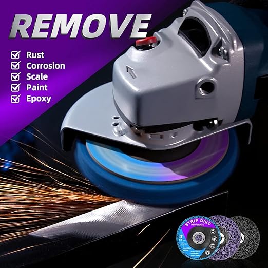 12 Pack Strip Discs 4 inch Stripping Wheel for Angle Grinder Clean and Remove Paint Coating Rust Welds Oxidation for Metal and Wood (4" x 5/8")