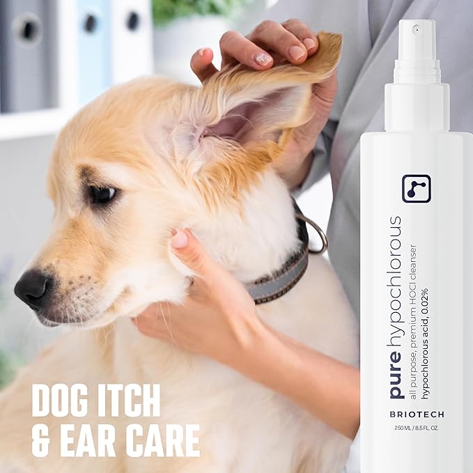 BRIOTECH Pure Hypochlorous Acid Spray and Cleanser, Original Premium HOCl Topical Solution, Multi-Purpose Cleaner, Family Approved & Pet Friendly, 8 fl oz (2 Pack)