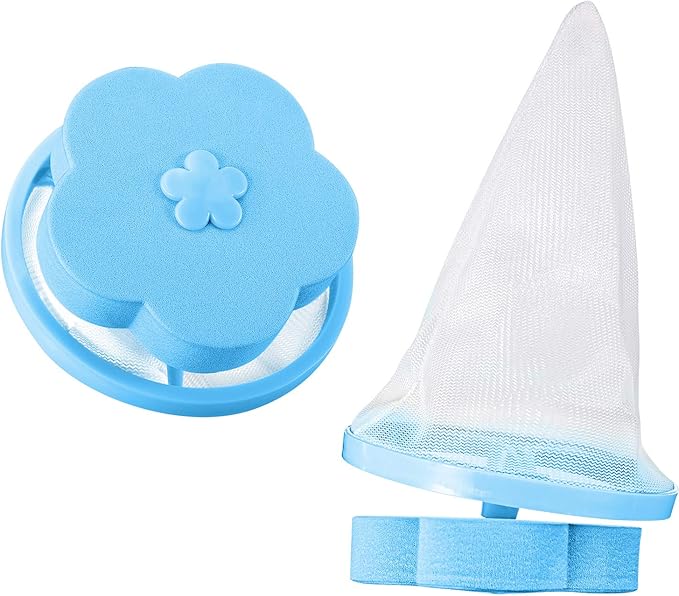 Hestya 4 Pieces Pet Hair Remover for Laundry, Lint Catcher for Washing Machine Laundry Hair Catcher Lint Mesh Bag Reusable Household Filter Net Pouch Floating Traps