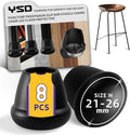 1 Inch Heavy Duty Rubber Chair Leg Caps - 8 PCS Non-Slip Furniture Floor Protectors with Metal Inserts for Wood, Tile, Carpet - Fits Chairs,Stools,Bar Stools