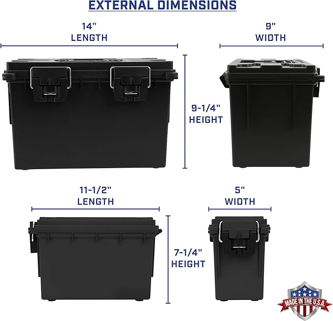 Sheffield 12706 Storage Bins With Lids, 2-Pack Stackable Storage Bins, Made in USA, Lockable and Water-Resistant Containers with Lids, Plastic Containers for Home, Classroom, and Dorm