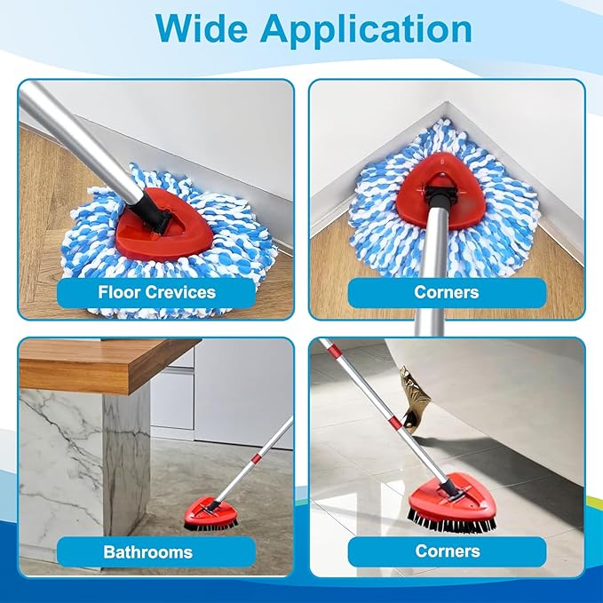 8-Pack Reusable Mop Head Replacement for O Cedar RinseClean 2-Tank System, Microfiber Spin Mop Refills Compatible with Vileda 2-in-1 Turbo Triangle