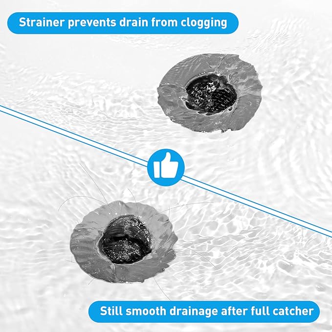 2PCS Bathroom Sink Drain Strainers, 1" Small Conical Premium Stainless Steel Porous Hair Catcher, Drainer Filter, Fit for 1.20"-1.60", Depth Than 1.60" Drain Hole