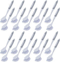 Hsei 20 Pcs Gray Kitchen Scrub Dish Brush Bulk with 11 Inch Handle Cleaning Dish Scrubber with Stiff Bristles Washing Scrub Brushes for Housekeeping for Pots and Pans, Kitchen Sink