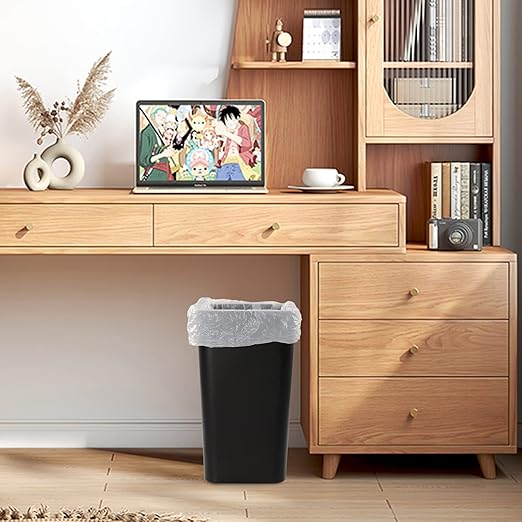 3-Pack Black 4.5 Gallon Plastic Trash Can Wastebasket, Garbage Container Bin