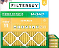 Filterbuy 14x14x1 Air Filter MERV 11 (MPR 1200) Allergen Defense Replacement (4-Pack), Electrostatic Pleated HVAC AC Furnace Filters, Made in USA (Actual Size: 13.75 x 13.75 x 0.75)