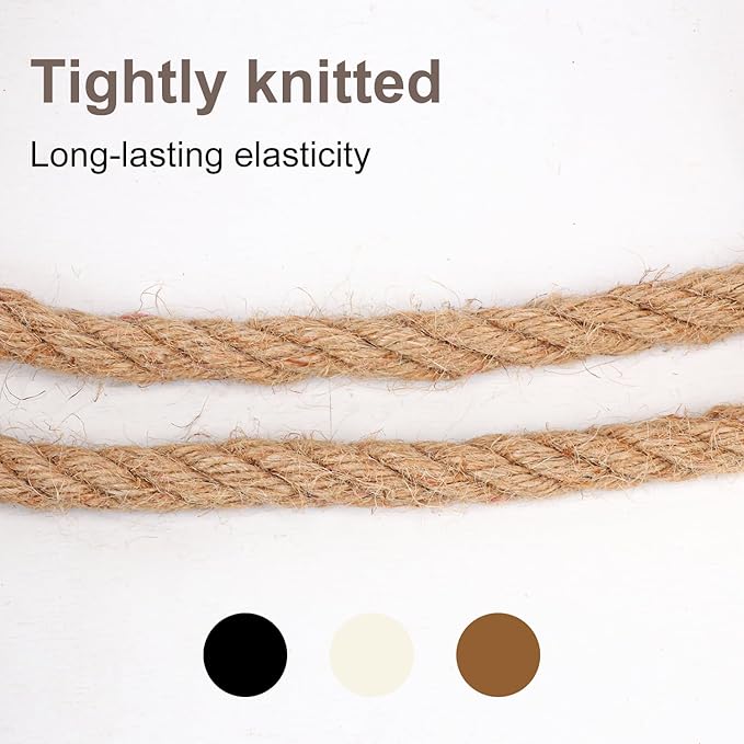 1/2 inch Hemp Rope, 164 Feet Twisted Manila Rope for Scratching Posts, Camping, Garden, Crafts, DIY Projects