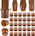 BALEINE 32 Pack Silicone Chair Leg Floor Protectors, Stool Leg Protectors Cap, Non-Slip Chair Leg Caps for Hardwood Floors (Brown & Large, 32 Pack)