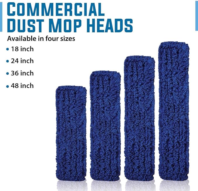 Kleen Handler 18 inch Microfiber Dust Mop | Small Washable Commercial Mop Head Replacement, Pack of 3